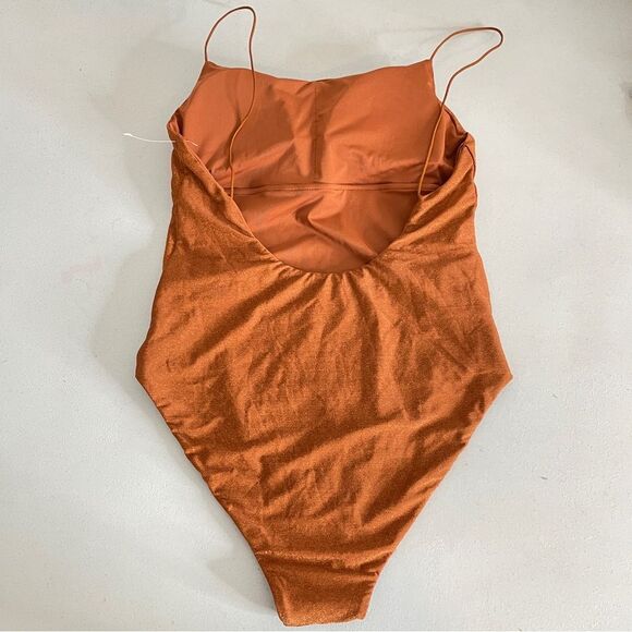 Free People It’s Now Cool The One Piece In Topaz Lurex Size Medium New - Picture 11 of 16